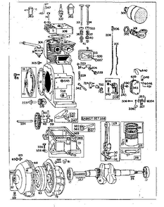 Replacement Parts Diagram and Parts List for 200401-200466 0010 - 0060 Briggs and Stratton Engine